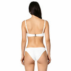 BILEYA COUTURE ROZALI WHITE luxury bikini set featuring refined back coverage and timeless elegance
