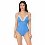 SAMARA Blue One-Piece by BILEYA COUTURE – high-end luxury swimsuit with handcrafted details and elegant resort style