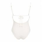 BILEYA COUTURE SAMARA WHITE luxury one-piece swimwear featuring a refined back silhouette and premium fit