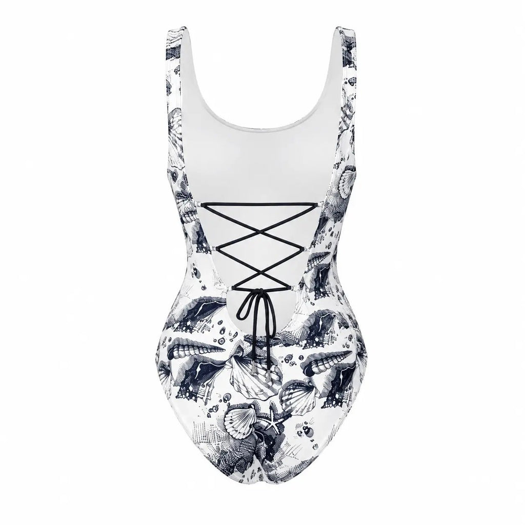 BILEYA COUTURE SIRENA high-end one-piece swimsuit with open-back design, 3D back view