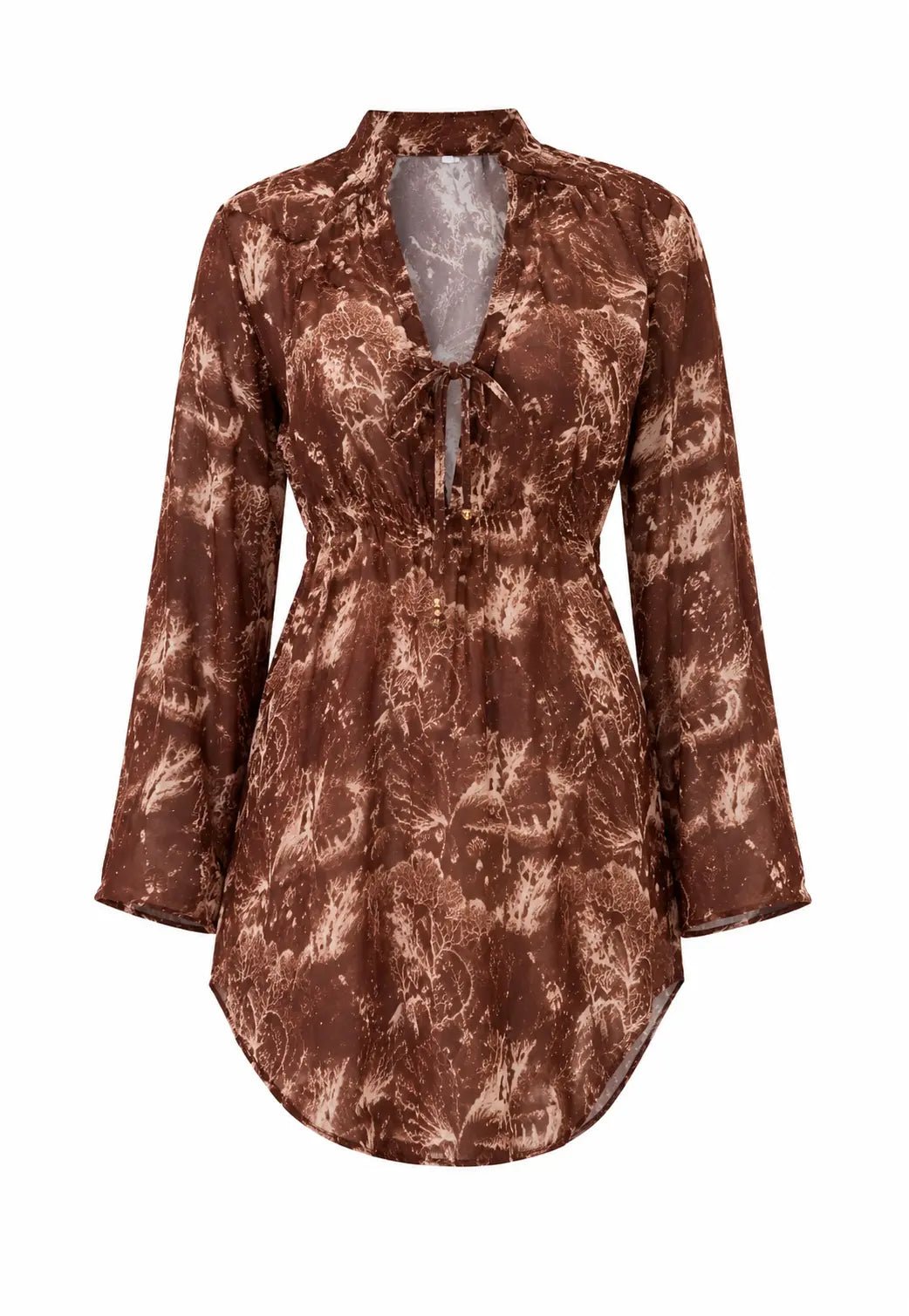 SIRENA BROWN BEACH COVER-UP TUNIC - BILEYA COUTURE